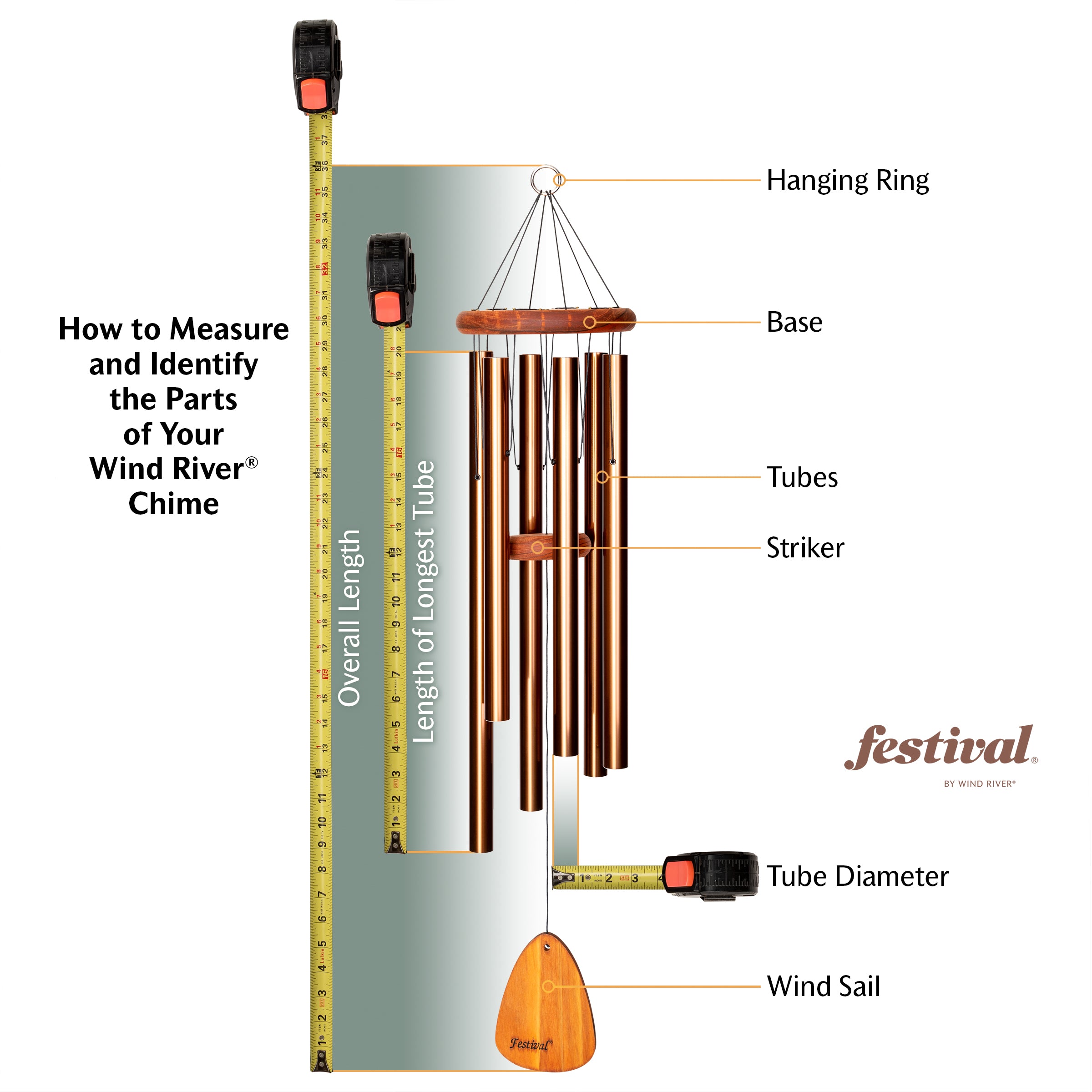 Festival® 42 Inch Wind Chime by Wind River