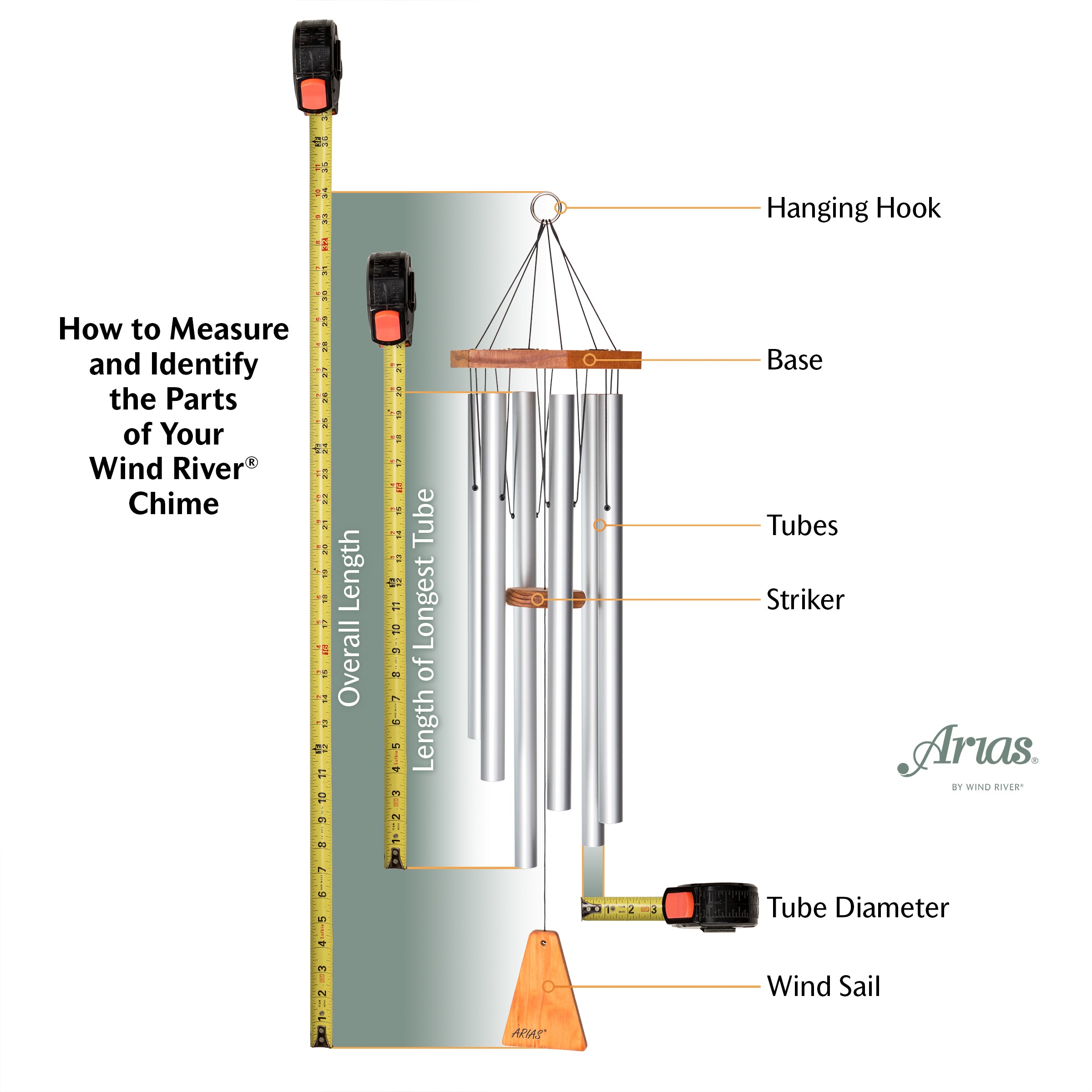 Arias 17 Inch Wind Chime by Wind River