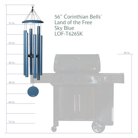 Land of the Free Corinthian Bells wind chime, 56 inch