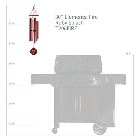 Corinthian Bells Fire Element Chime, 30" - Wind River