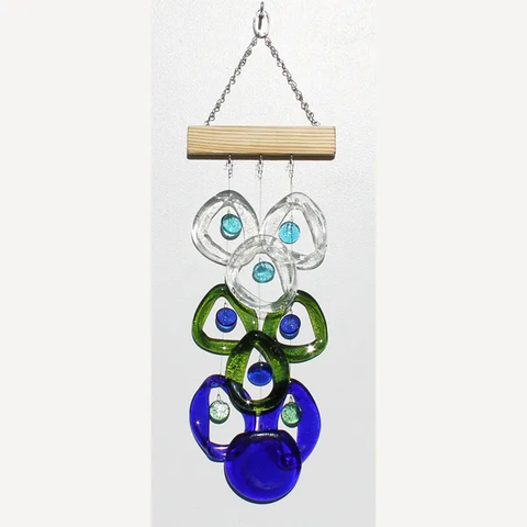 Bottle Benders 3 Strand Circle Glass Chime - Wind River