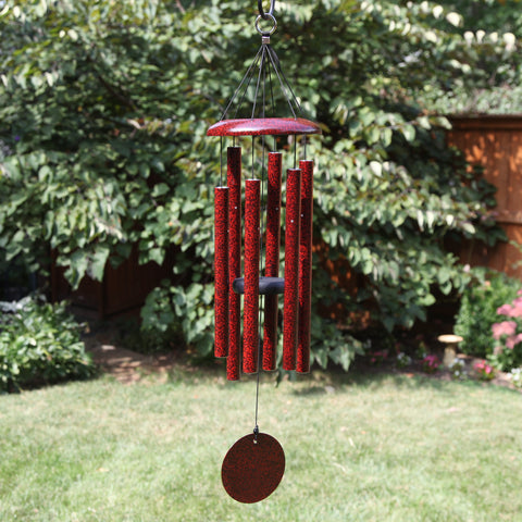 Corinthian Bells® Red 30-inch Windchime - Outside - Wind River